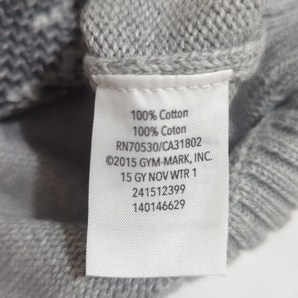 Gymboree Yeti Abominable Snowman Boy's Pullover Sweater, Color Grey/White Sz M